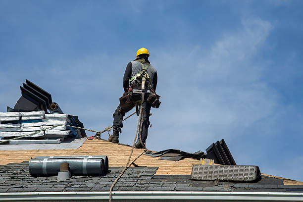 Professional Gutter Installation technician working in Patterson, NC